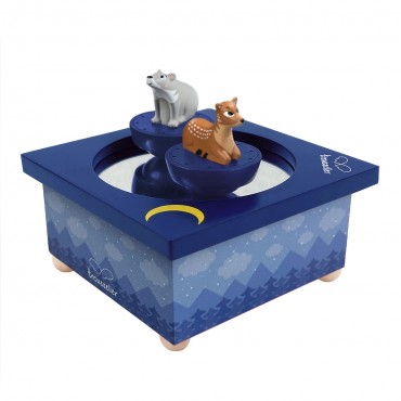 Dancing Music Box Deer & Bear in Forest