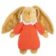 Lapin Nid d'Ange Doudou Musical 25Cm - Coton Bio Corail