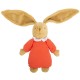 Lapin Nid d'Ange Doudou Musical 25Cm - Coton Bio Corail
