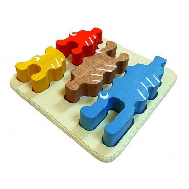 Puzzle 3D Crocodile - Assembler & Empiler - 18M+ Jouet en Bois