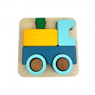 Puzzle en Bois 3D Train - Assembler & Empiler - 12M+ Jouet en Bois