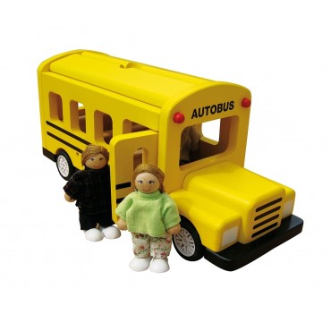Autobus avec 3 passagers - Jeu d'Imitation - 3+ Jouet en Bois