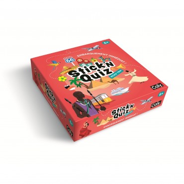 Stick & Quiz Les Voyageurs "Road Trip" 30 Cm - 6 ans et + - Jeux de Société - Globe Terrestre Gonflable - Jeu Educatif