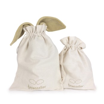 Doudou Musical 25 cm - Lapin Nid d'Ange - Vieux Rose