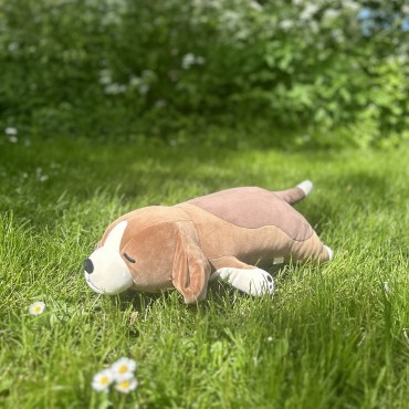 Peluche nemu nemu - VICK - Chien Beagle - Taille L - 54 cm 