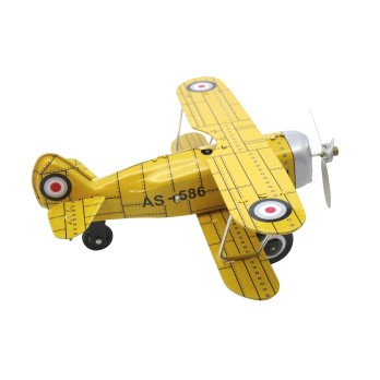 Mécanique à Clé - Métal - Aéroplane Jaune