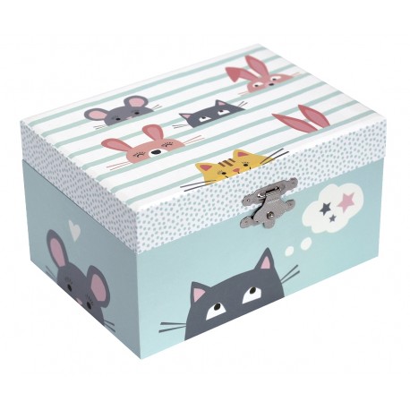 Photoluminescent Music Box Cat - Glow in dark