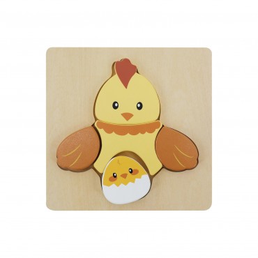 Petit puzzle Poule bois FSC