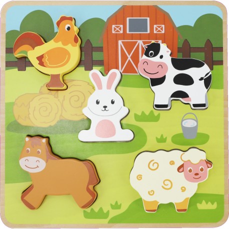 Puzzle tactile - La Ferme bois FSC