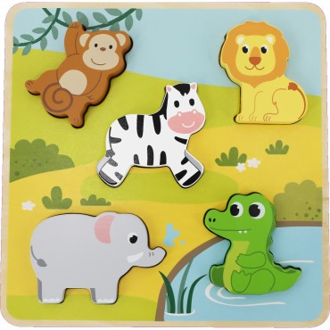 Puzzle tactile - Savane bois FSC