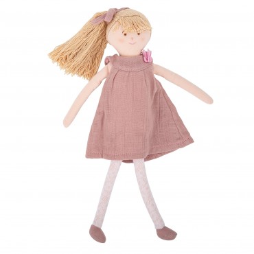 Poupée Robe coton Bio Vieux Rose 30Cm