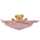 Bear Triangle Comforter with Rattle 20Cm - Old Pink Organic Coton