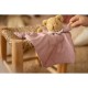 Bear Triangle Comforter with Rattle 20Cm - Old Pink Organic Coton