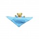 Ours Triangle Doudou avec Hochet 20Cm - Coton Bio Bleu Ciel
