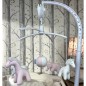 Mobile Musical - Girafes & Eléphants - Vieux Rose & Blanc Mobile Musical - Girafes & Eléphants - Vieux Rose & Blanc