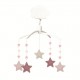Musical Mobile Stars - Old Pink, Beige & Pouder Pink Linen