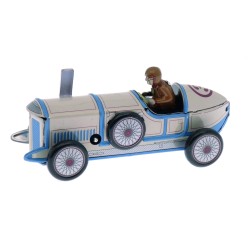 Mécanique à Clé - Métal - Voiture de Course Bleue