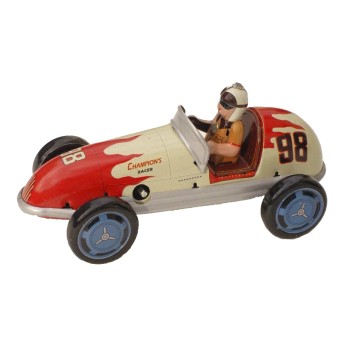 Mécanique à Clé - Métal - Voiture de Course Rouge