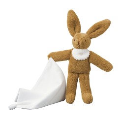 Doudou Hochet 20 cm - Lapin Brun