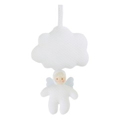 Nuage Musical - Bébé Ange - Mattelassé Blanc