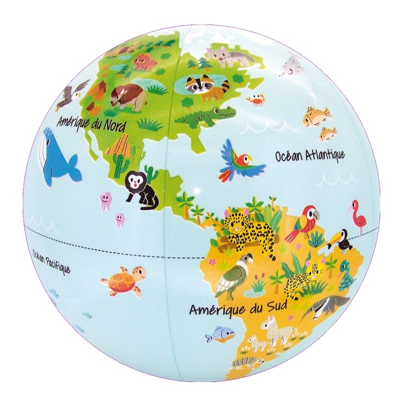 Globe Gonflable 30 cm - P'tits Animaux Globe Gonflable 30 cm - P'tits Animaux
