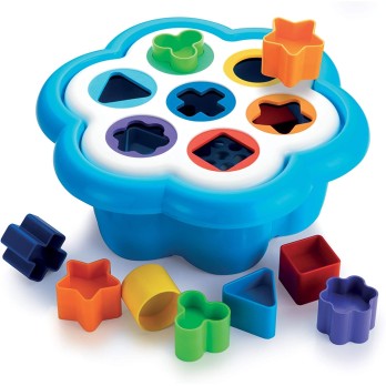 Boîte à formes Fleurs – 16 pièces colorées
7 formes fleurs différentes à encastrer, avec de grosses pièces adaptées au