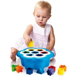 Boîte à formes Fleurs – 16 pièces colorées
7 formes fleurs différentes à encastrer, avec de grosses pièces adaptées au