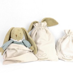 Lapin Nid d'Ange Doudou Musical - Etoiles 25Cm