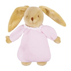 Lapin Nid d'Ange Doudou Musical - Rose 25Cm