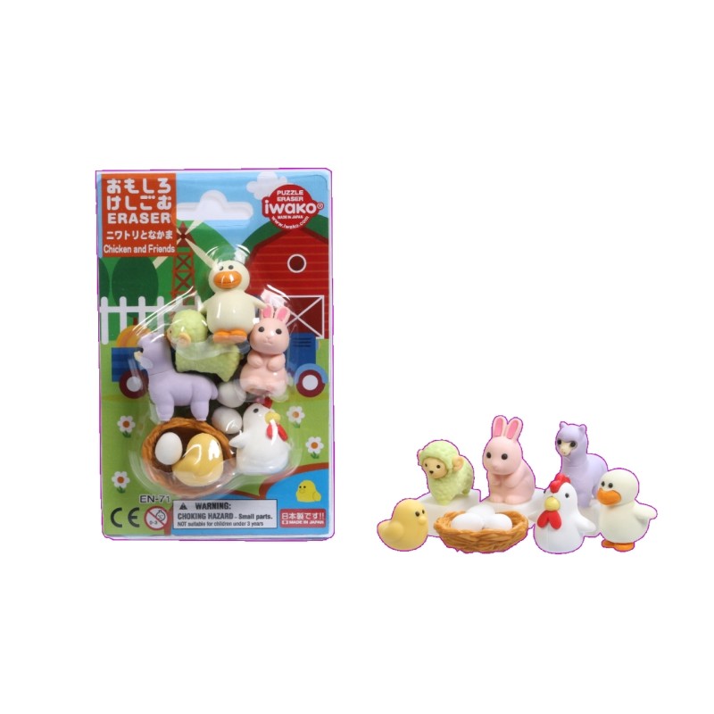Gommes - Figurines - La poule et ses amis Gommes - Figurines - La poule et ses amis