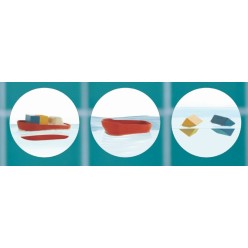 Grand bateau modulable - Rouge 21 cm