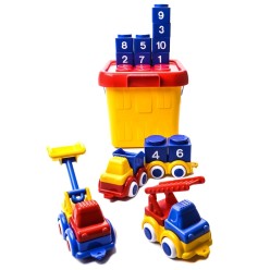 Baril modulable : blocs chiffrés et 3 véhicules